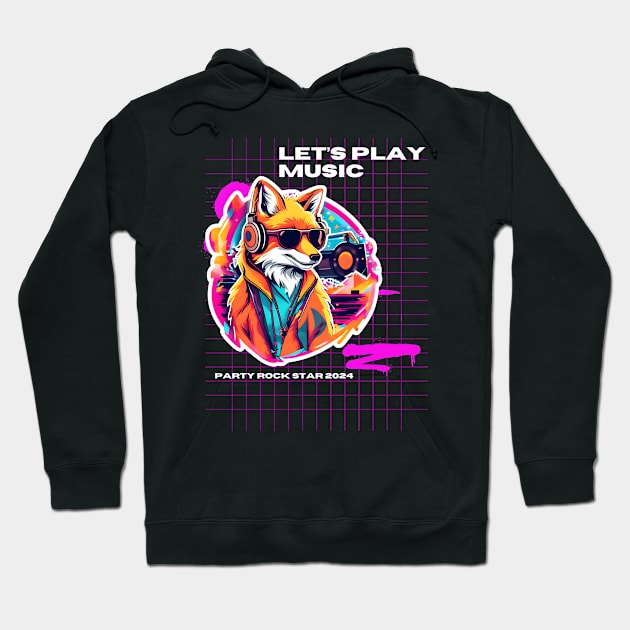 Vinyl Vibe Music Fox Fest Hoodie by ShopFusion